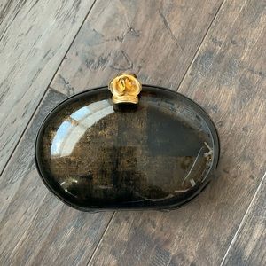 Tortoise shell Vintage clutch with chain crossbody